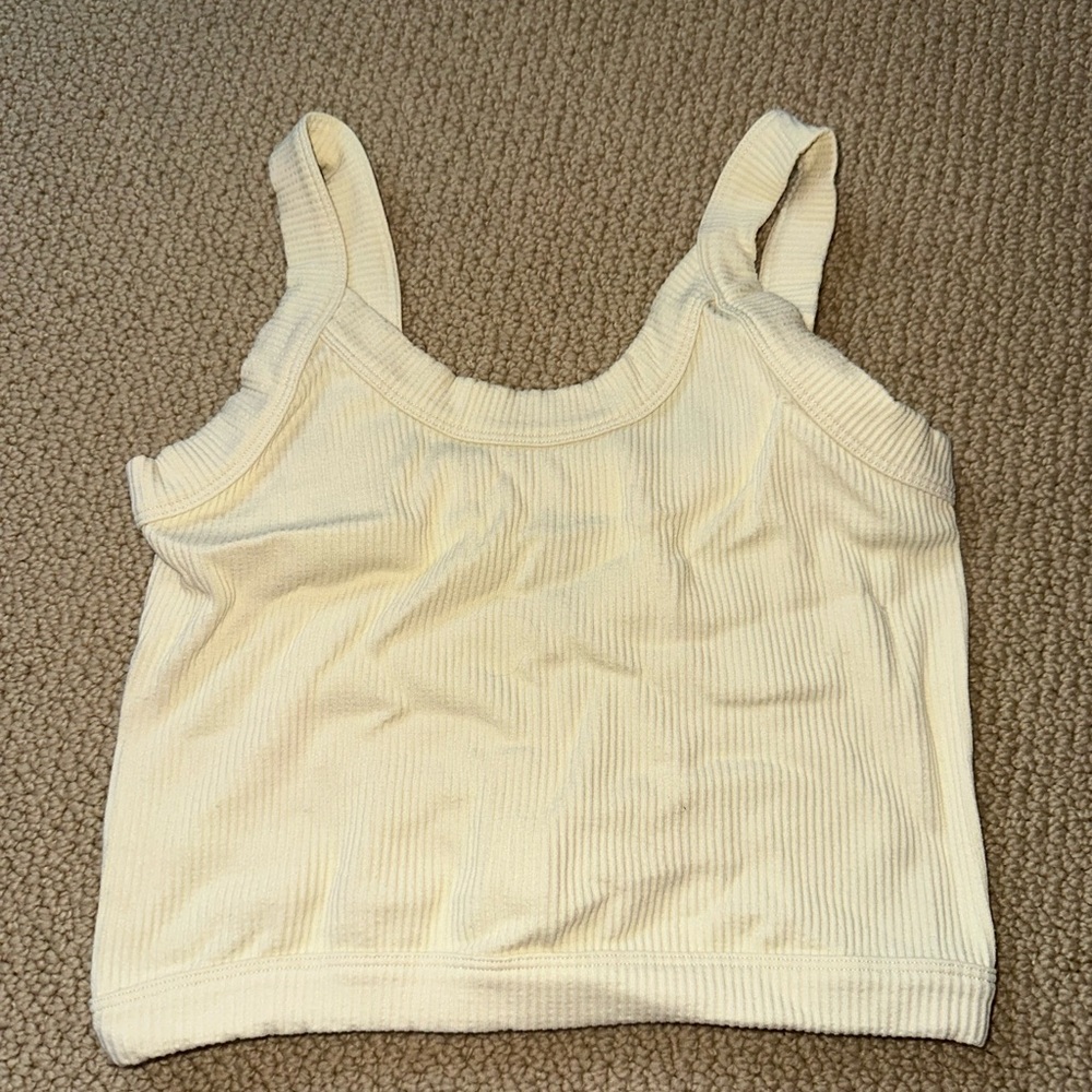 Chic Cream Ribbed Camisole